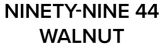 A green background with the words "NINETY-NINE 44 WALNUT" written in black.